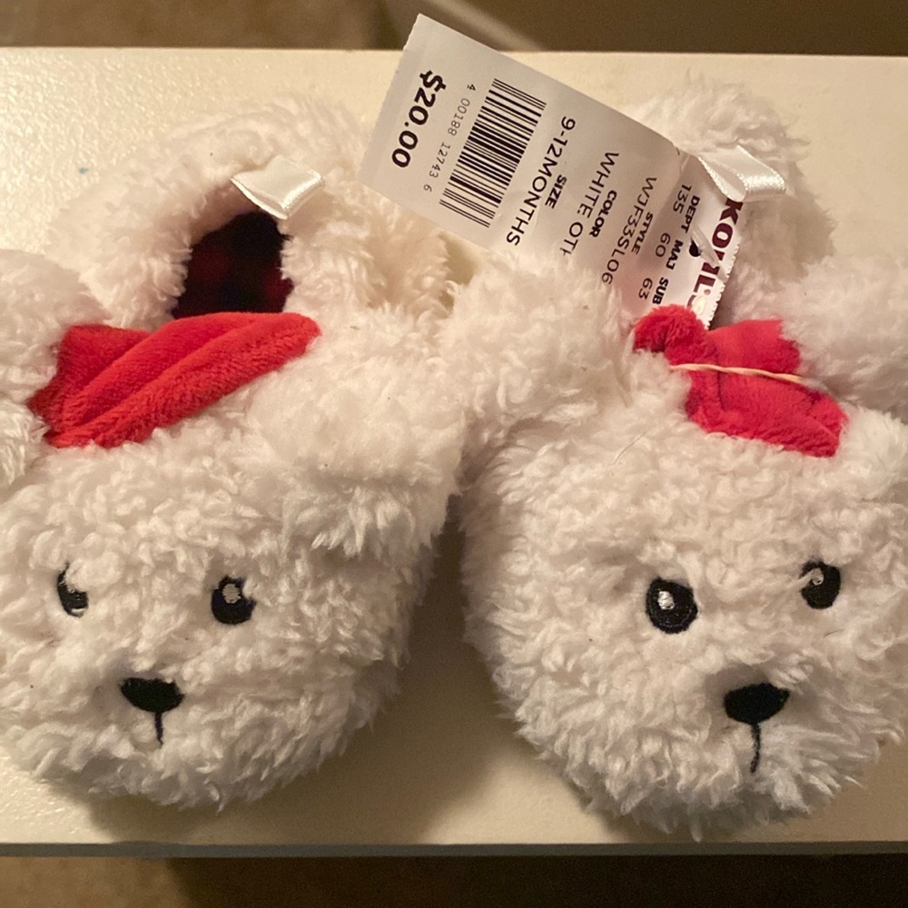 Bear House Shoes size 9-12 months